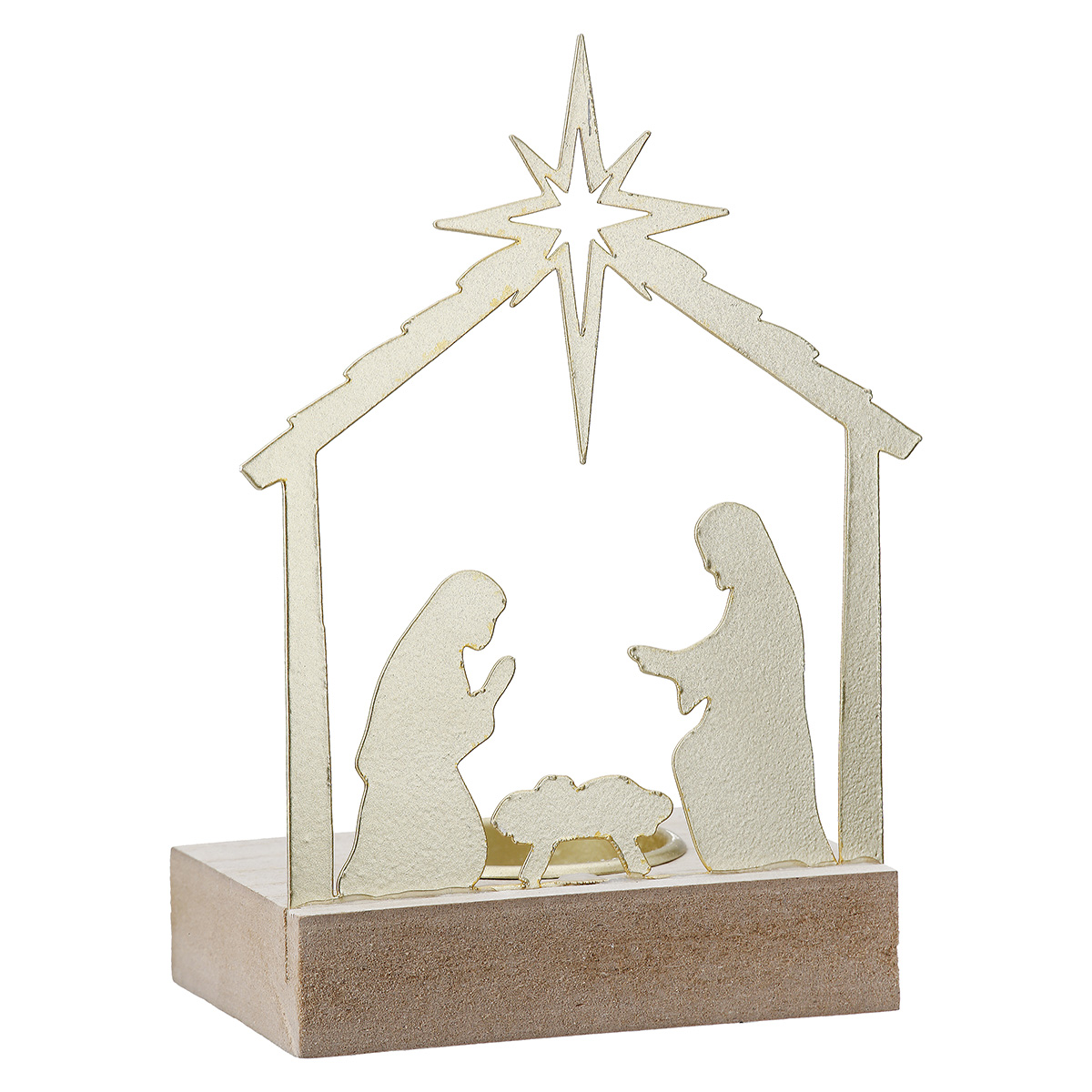 Krippenfigur, Weihnachtsdeko, Stern, Holz basis, Silhouetten
