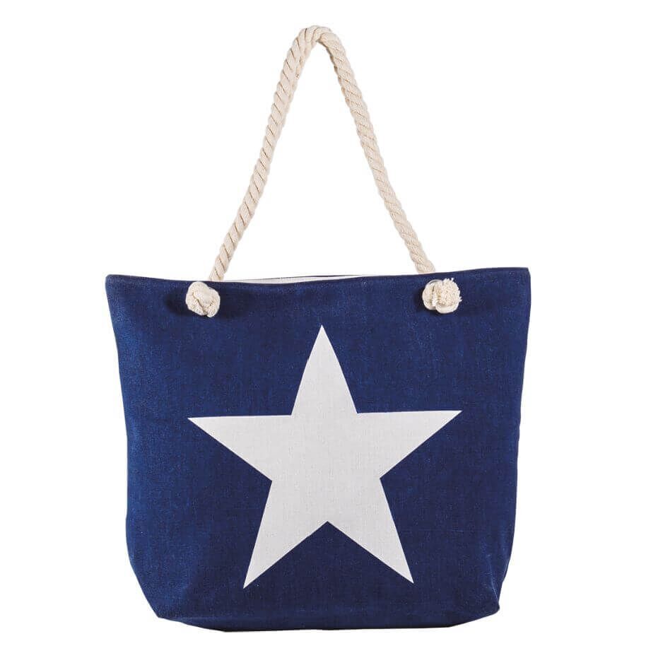 Shopping-Tasche Navy mit Stern 001