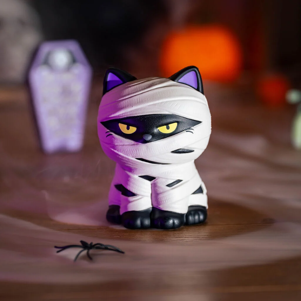 Katze, Figur, Mummy, Kunststoff, gelbaugelegt