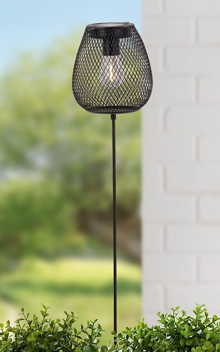 Solarlampe Meshy mit Gartenstecker schwarz
