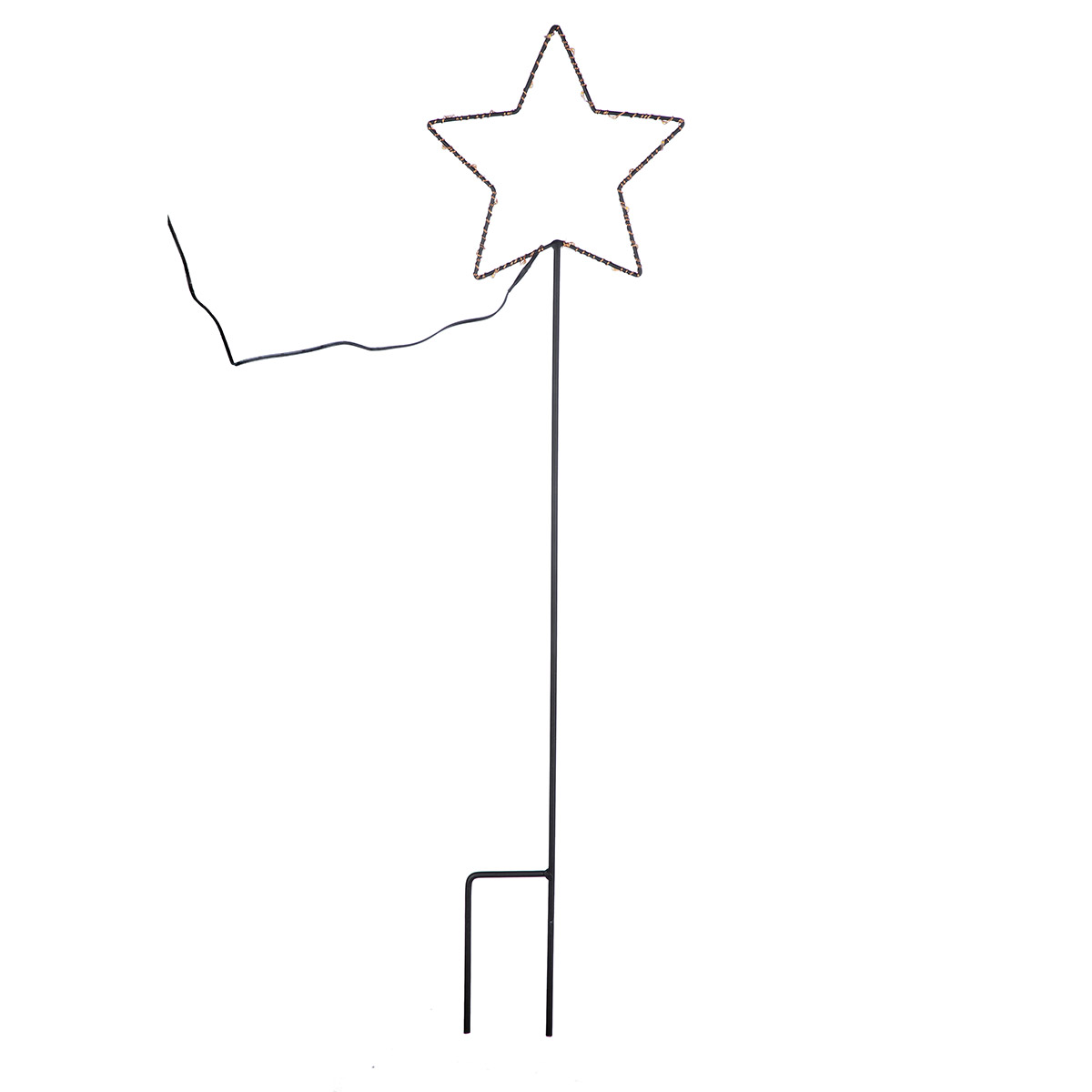 Stern-Deko, Lichterstern, Metallstab, Standleuchte, Weihnachtsdeko