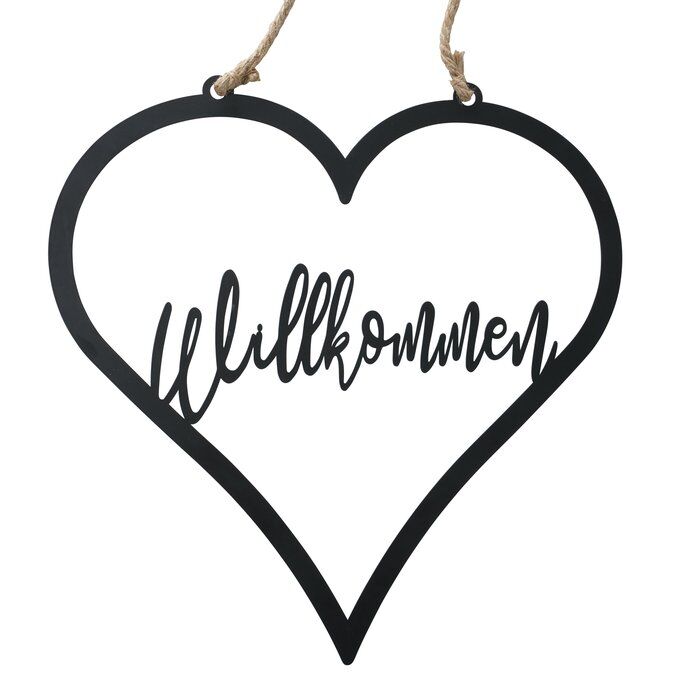 Dekohänger Willkommen schwarz