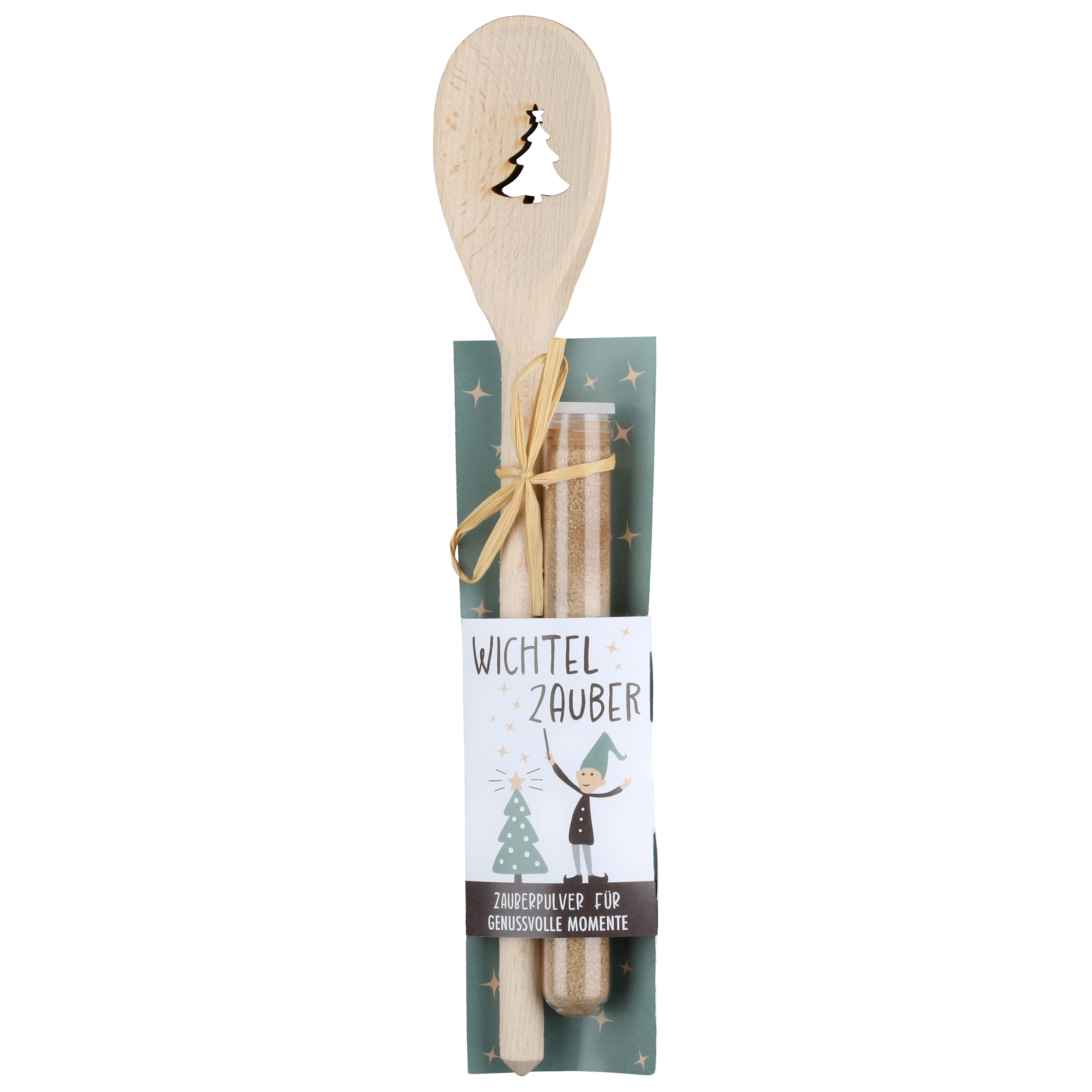 Kochlöffel Nils Tannenbaummotiv Holz holzlöffel, spiritusset, weihnachtsdeko, holzlöffel mit stern, zauberpulver
