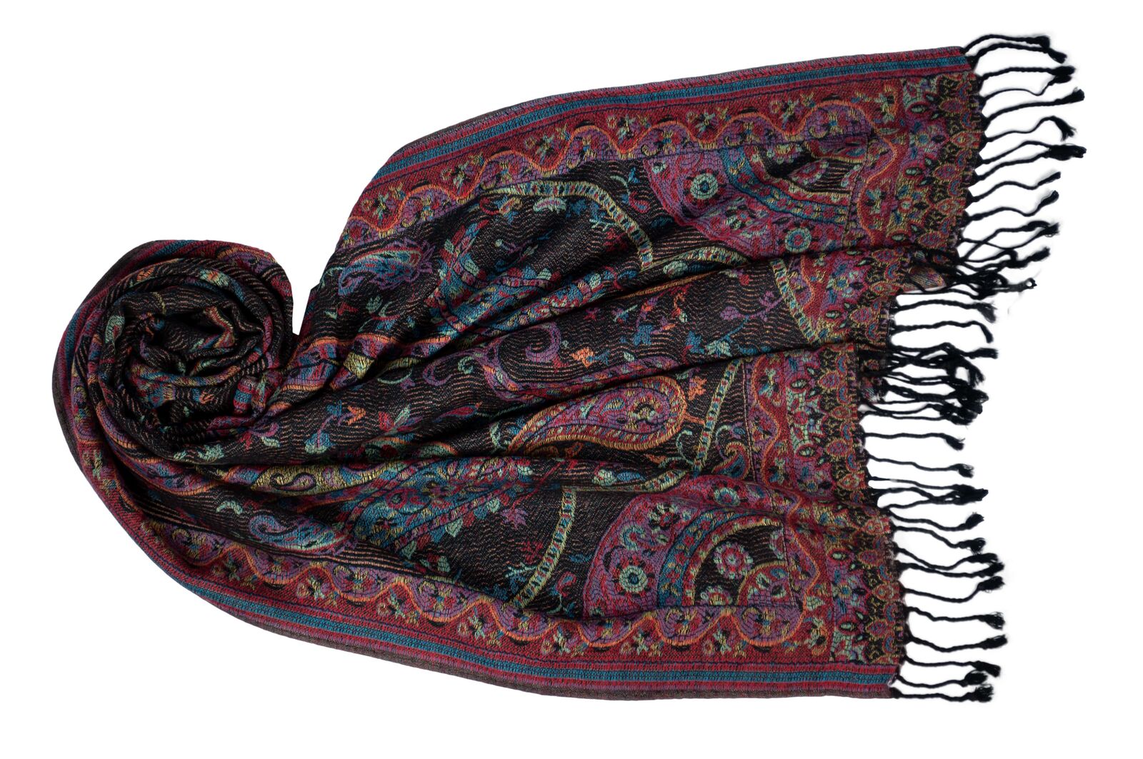 60550004-813 Jacquard Schal Darya dunkelgrau 813