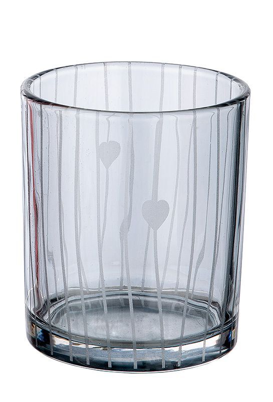 Windlicht Lines 8cm grau