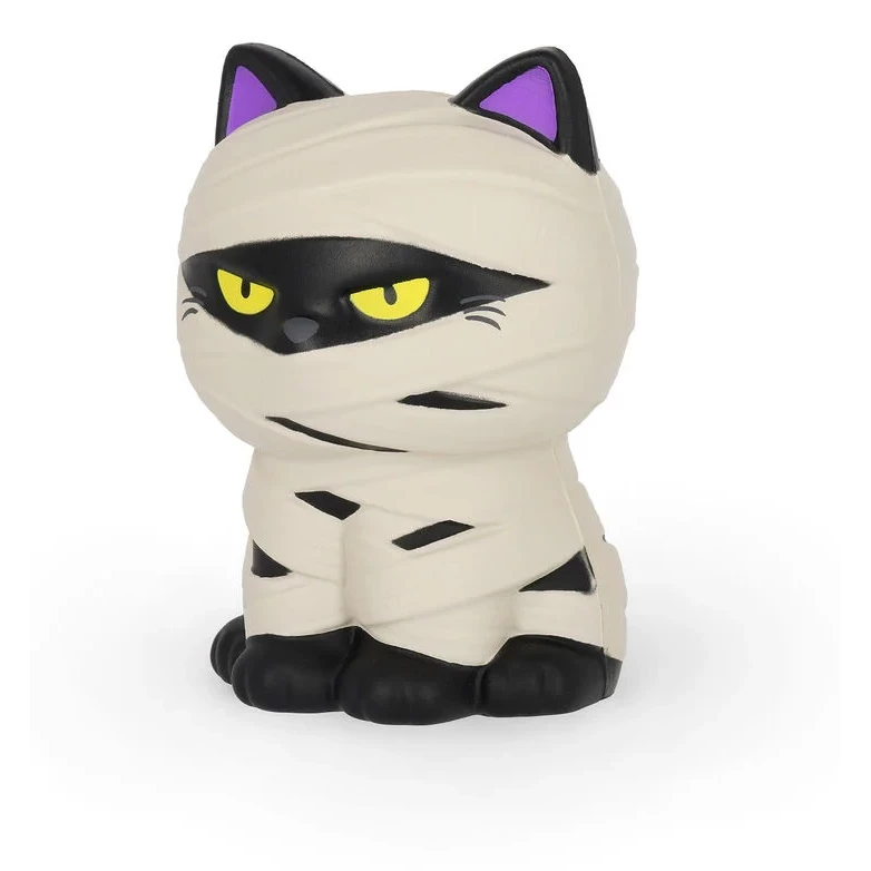 Katzenfigur, Mumienfigur, Schwarz-Weiß, Gelbe Augen, Katzenstatue
