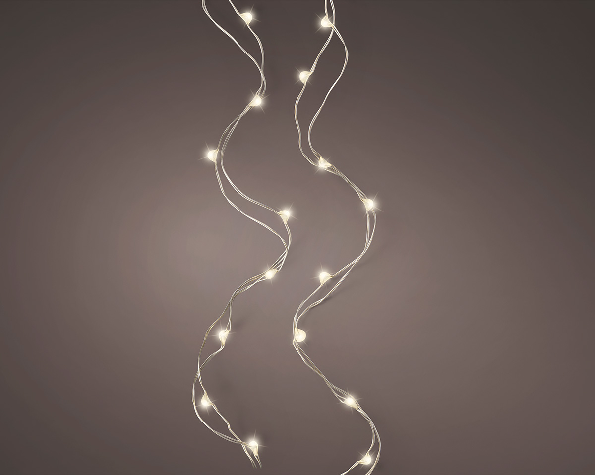 Lichterkette Silber 40 LED 195cm Lichterkette, LED, Nachtlicht, Dekoration, Stromkabel