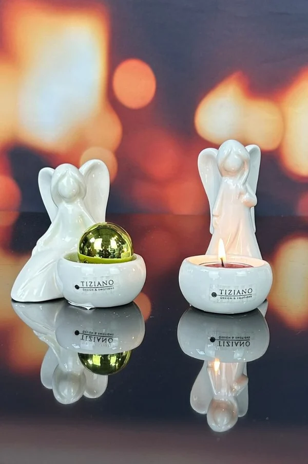 Engel Grazia mit Teelichtschale stehend Engelfigur, Teelicht, Deko, Kerzenhalter, Weihnachtsdeko