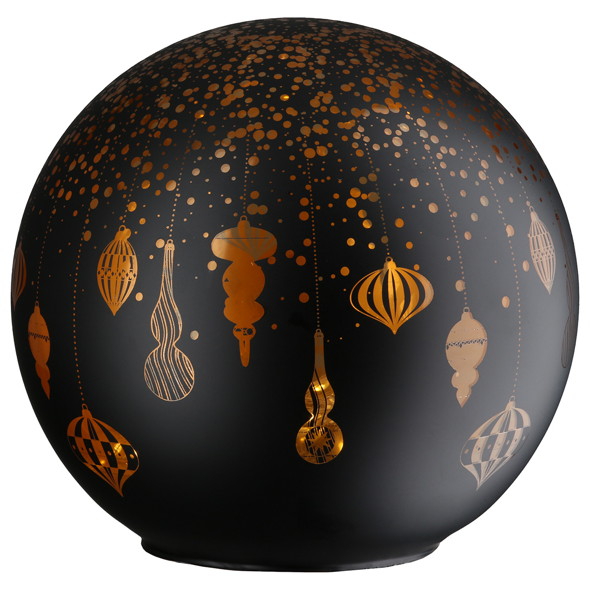 Lichtkugel Noel schwarz 15cm ball, ornament, globe, black, orange