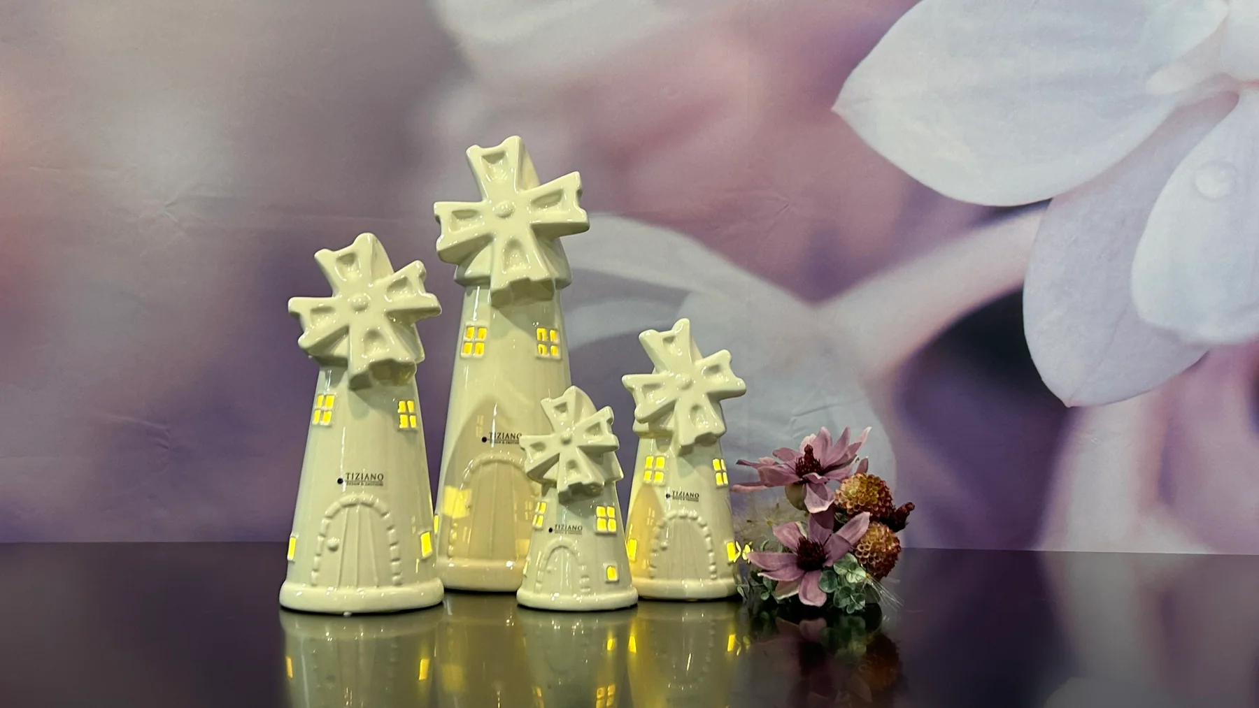 Windmühle Resina 18cm LED cremeweiß Windmühle Resina 18cm LED cremeweiß