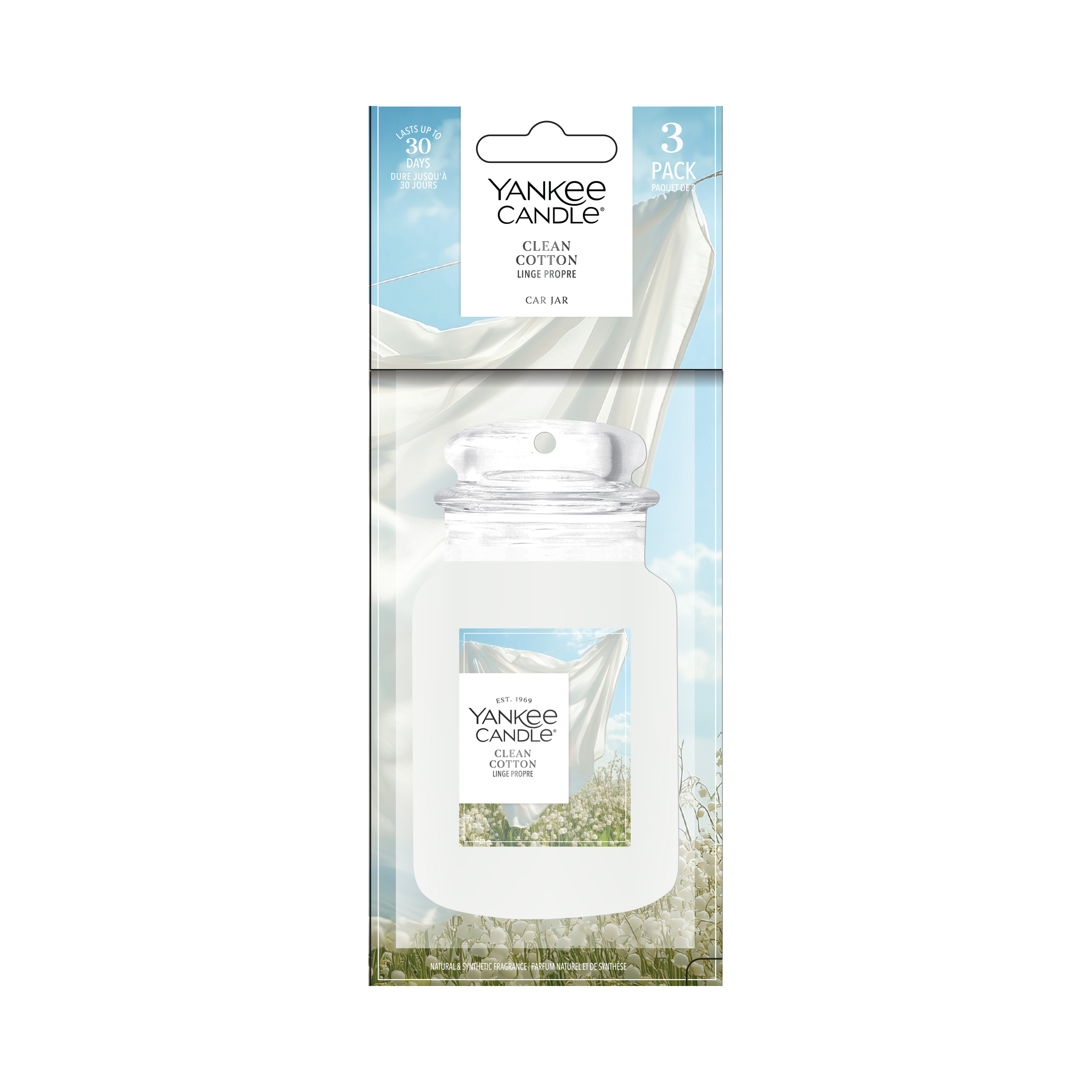 Clean Cotton Car Jar 3er Bonuspack car jar, clean cotton, gläserne jar, 3er pack, yankee candle