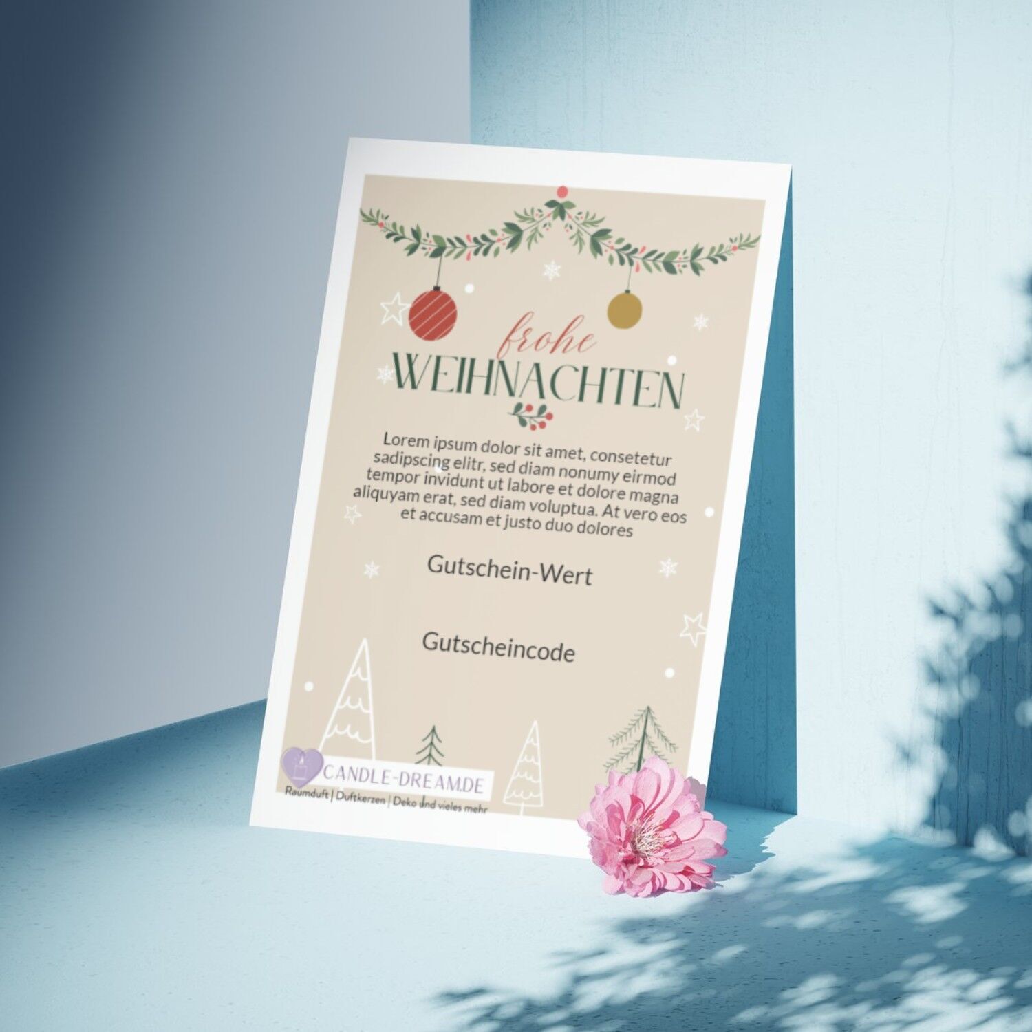 Geschenkgutschein Weihnachten Werbung, Plakat, Visitenkarte, Papier, Text