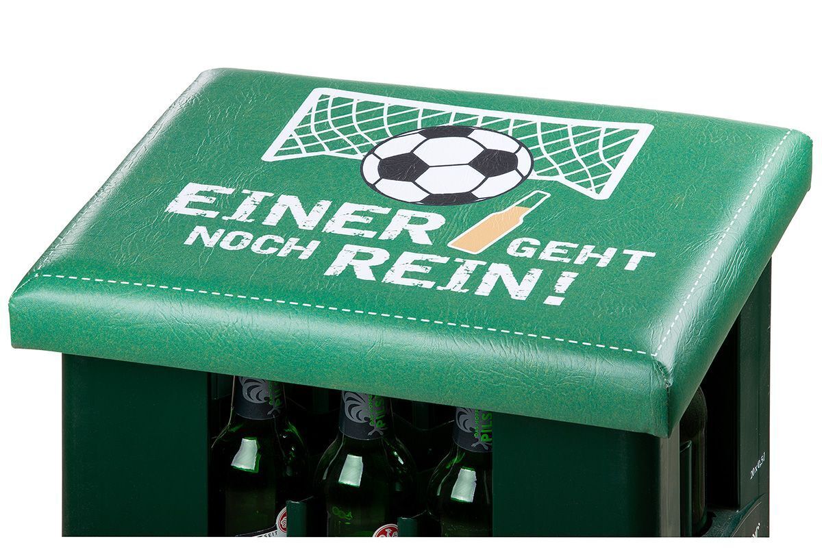 Sitzpolster "Einer geht noch rein" grün Flasche, Alkohol, Bier, Getränk