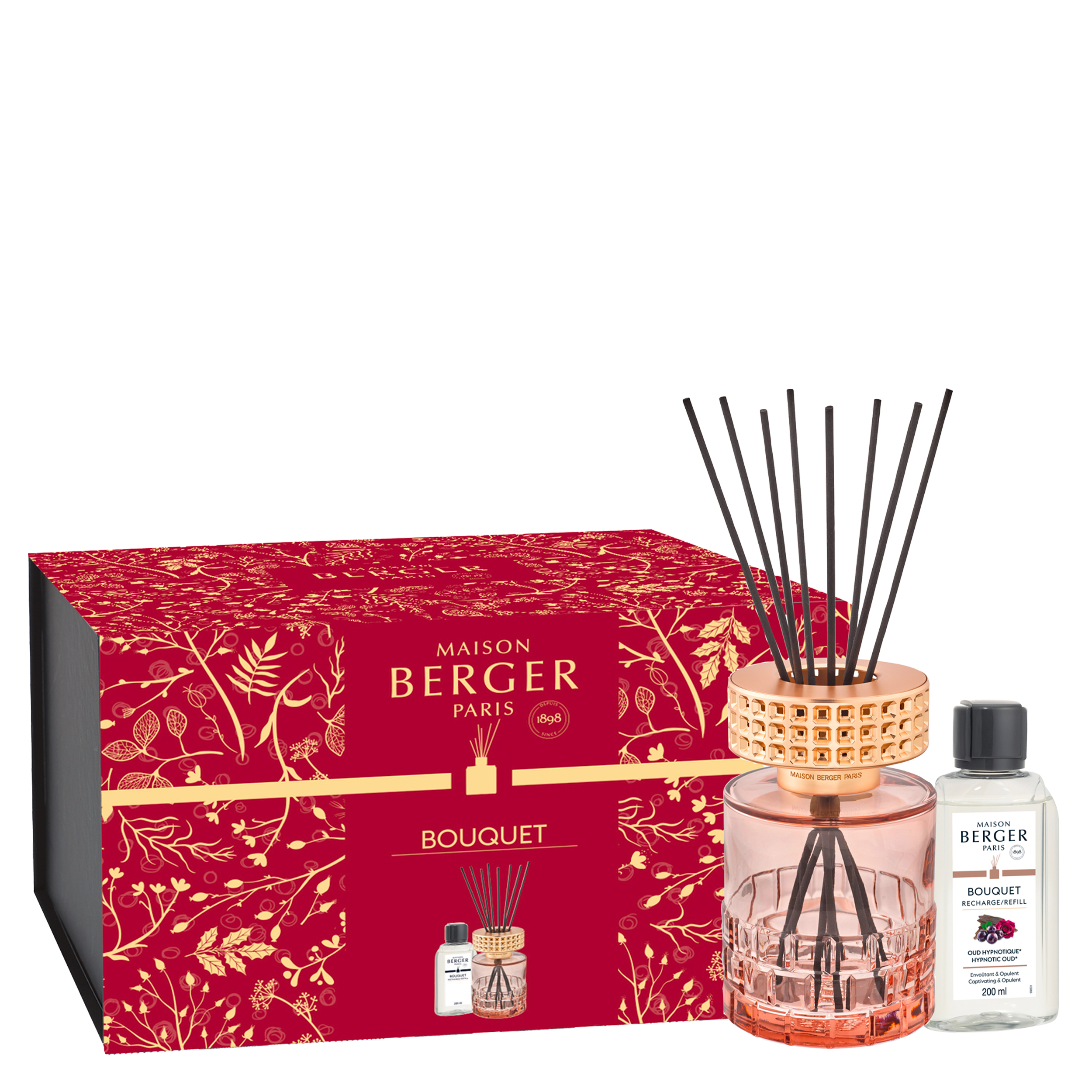 Celebration Nude - Raumduft Diffuser Betörendes Oud Dufterset, Reed-Diffuser, Bouquet, Glasflakon, Goldrand
