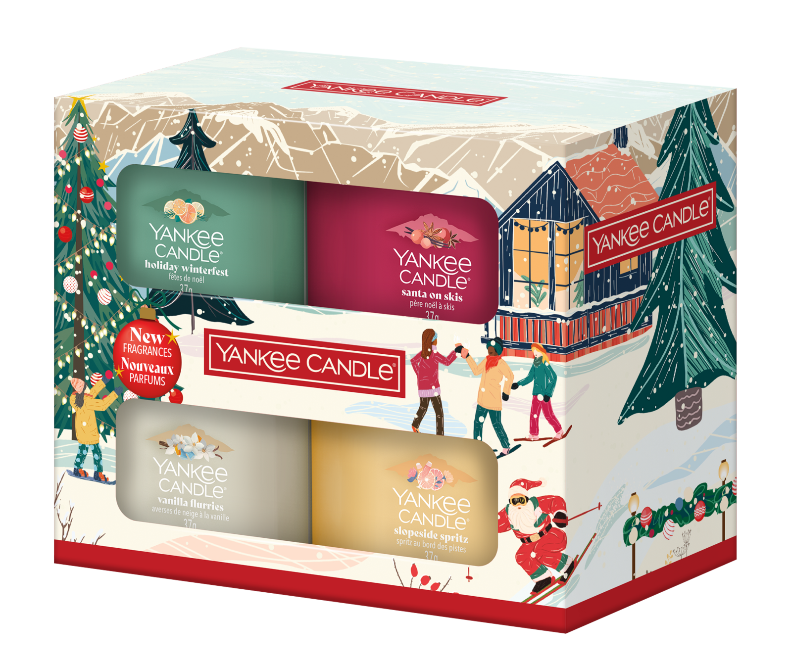 4 Glasvotivkerzen à 37g Geschenkset Aprés Ski 4 Glasvotivkerzen à 37g Geschenkset Aprés Ski
