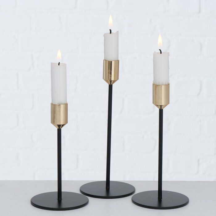 Kerzenleuchter-Set Marko schwarz/gold