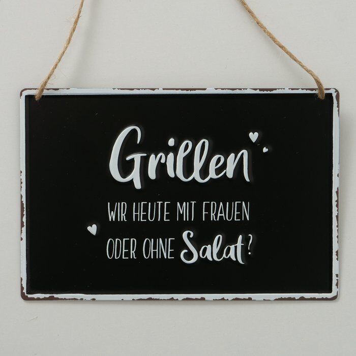 Schild Grillen schwarz