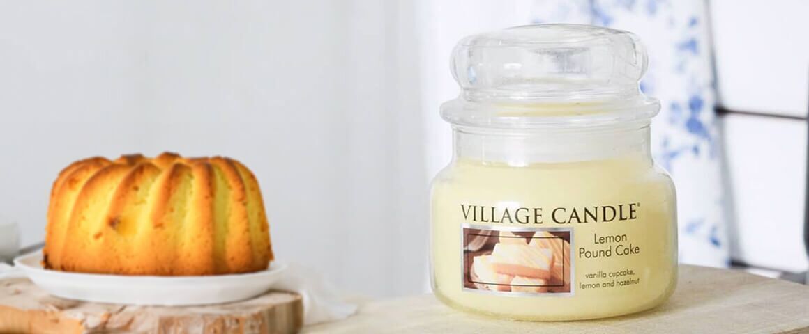 Village Candle, Duftkerze, kleines Glas, 2-Docht, Lemon Pound Cake