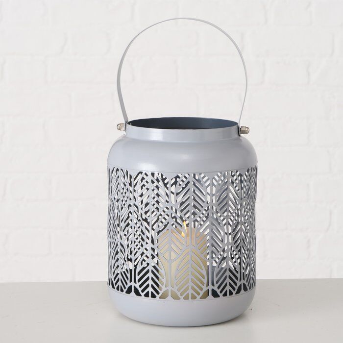 Windlicht Blata 20cm hellgrau