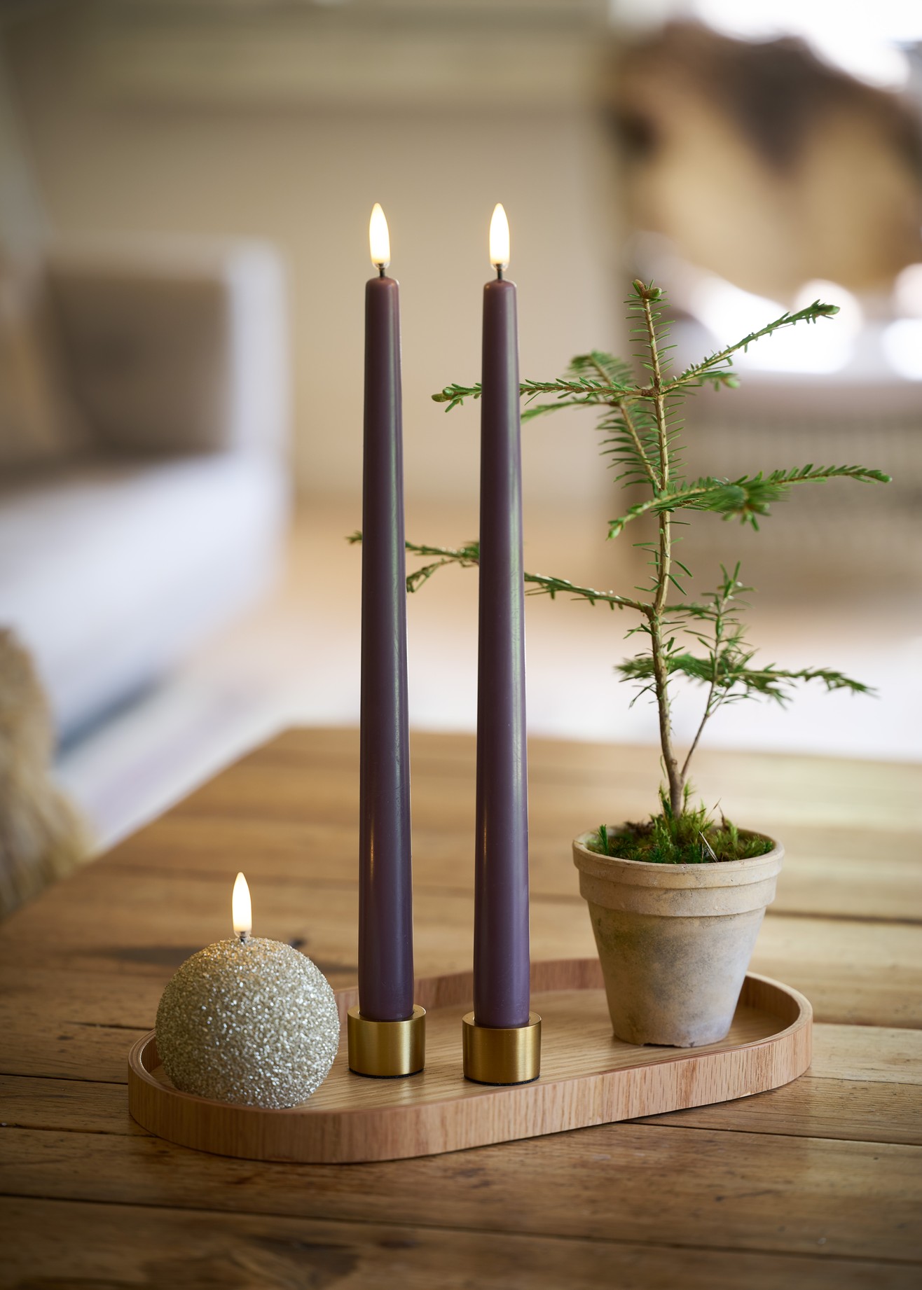 Uyuni LED Kerze Kugel Glitter 7cm champagne Uyuni LED Kerze Kugel Glitter 7cm champagne