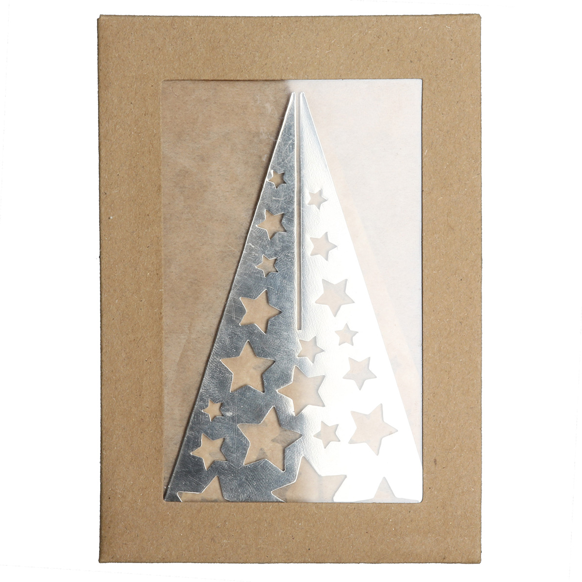 Deko Aufsteller Standrelief "Metallzauber" Baum Sternmotiv 11cm Weihnachtsdeko, Metalldeko, Sternenmuster, Sternen Anhänger, Deko-Objekt