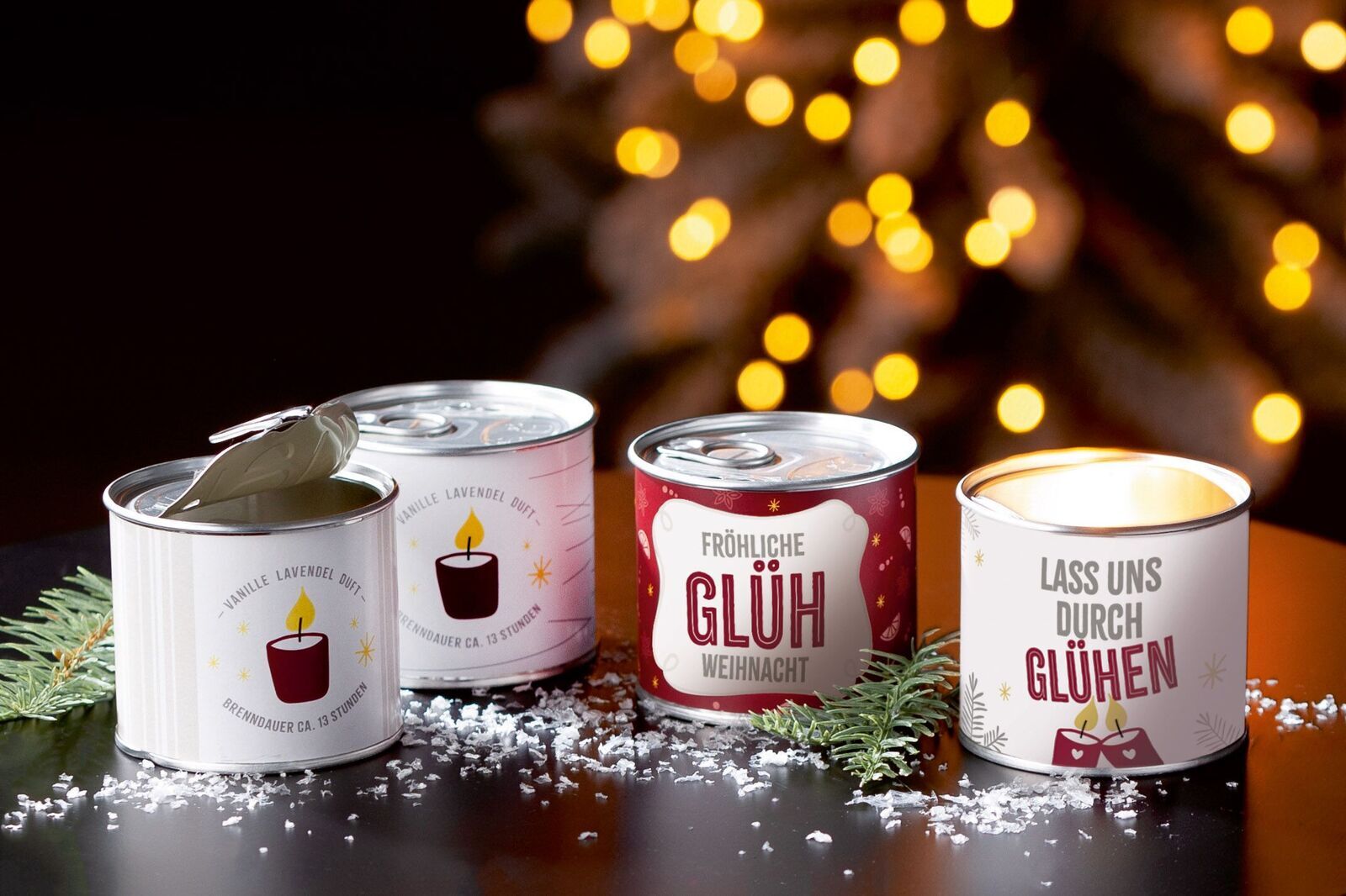 Kerzendose "Glühwein" - Its Time to Glüh Zinn, Kann, Aluminium, Konserven, Lebensmittel