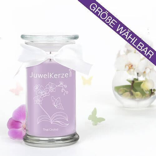 Duftkerze-mit-Schmuck-Thai-Orchid-ring JuwelKerze Thai Orchid (Ring) 380g