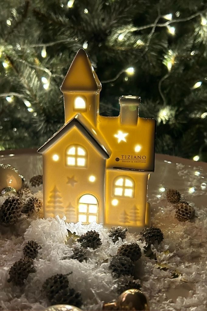 Spirito-leuchtend Kirche Spirito 16cm LED cremeweiß Porzellan