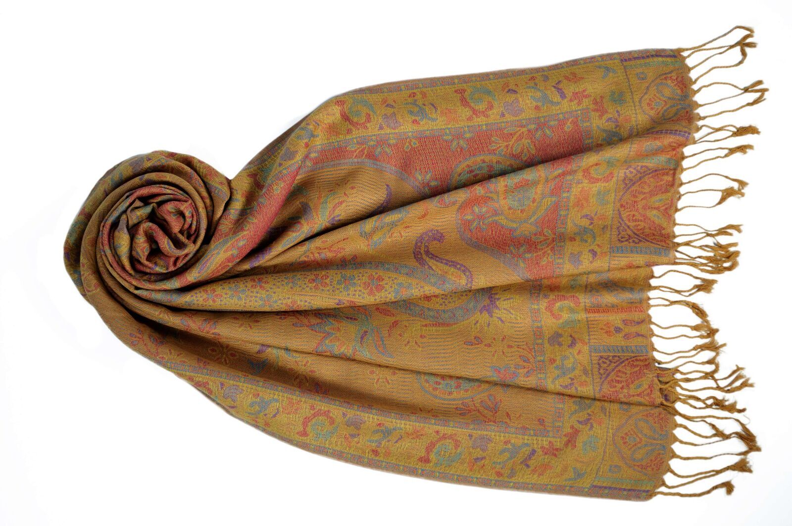 60550001-413 Jacquard Schal Nahla curry 413