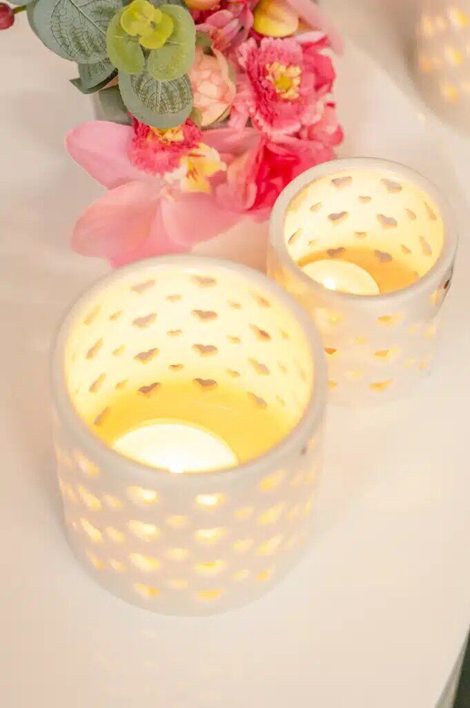 Tischlicht Set Amba weiß-creme