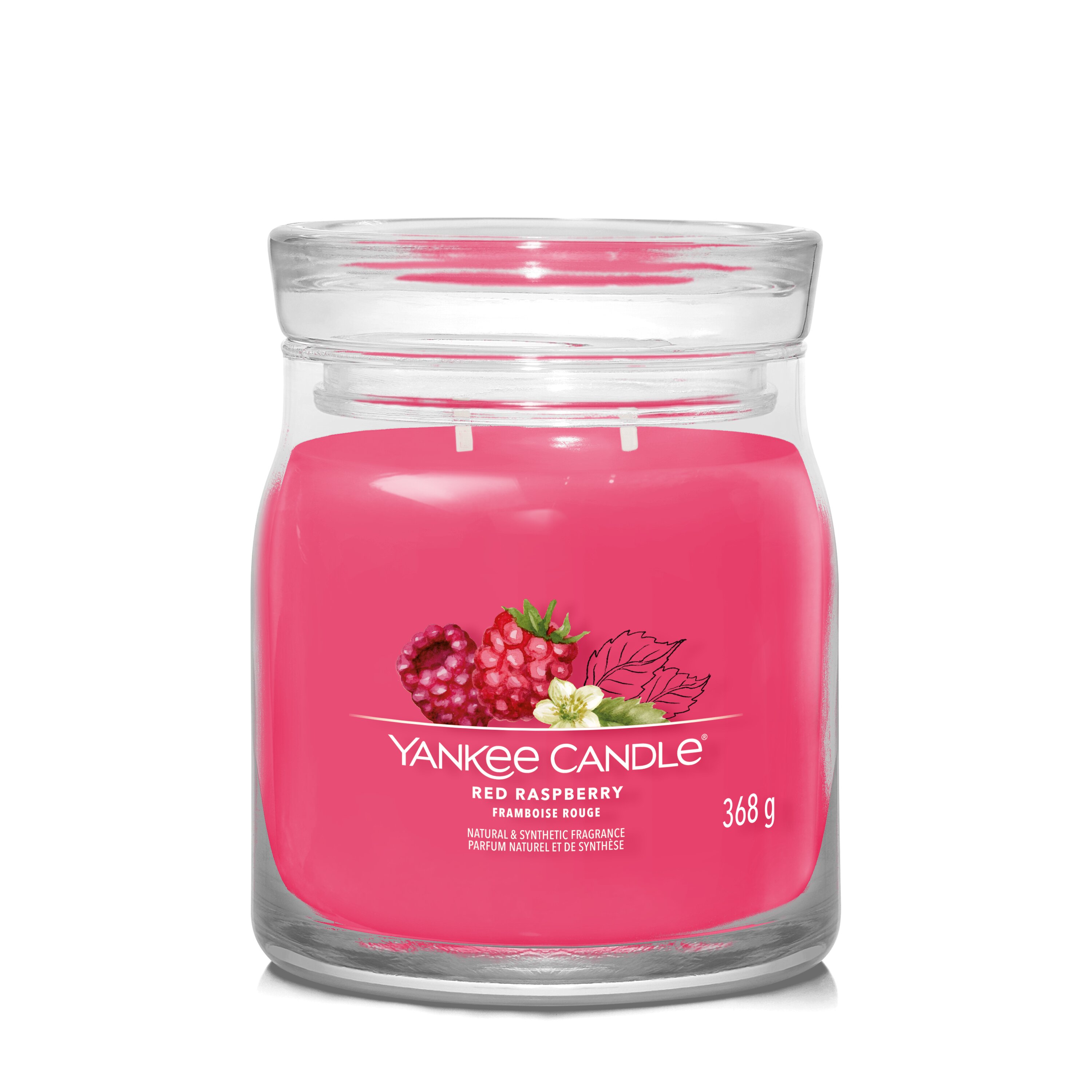 Red Raspberry Signature Medium Jar 368g 2-Docht