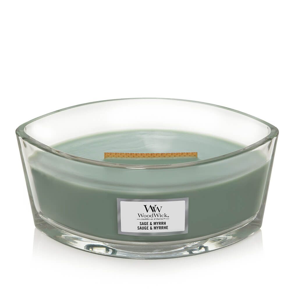 Sage & Myrrh 454g von Woodwick offen