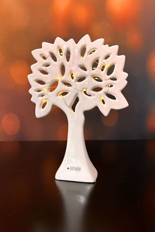 Dekobaum Gavello LED 30cm cremeweiß 树状, 树形灯, LED灯, 陶瓷灯, 白色装饰灯