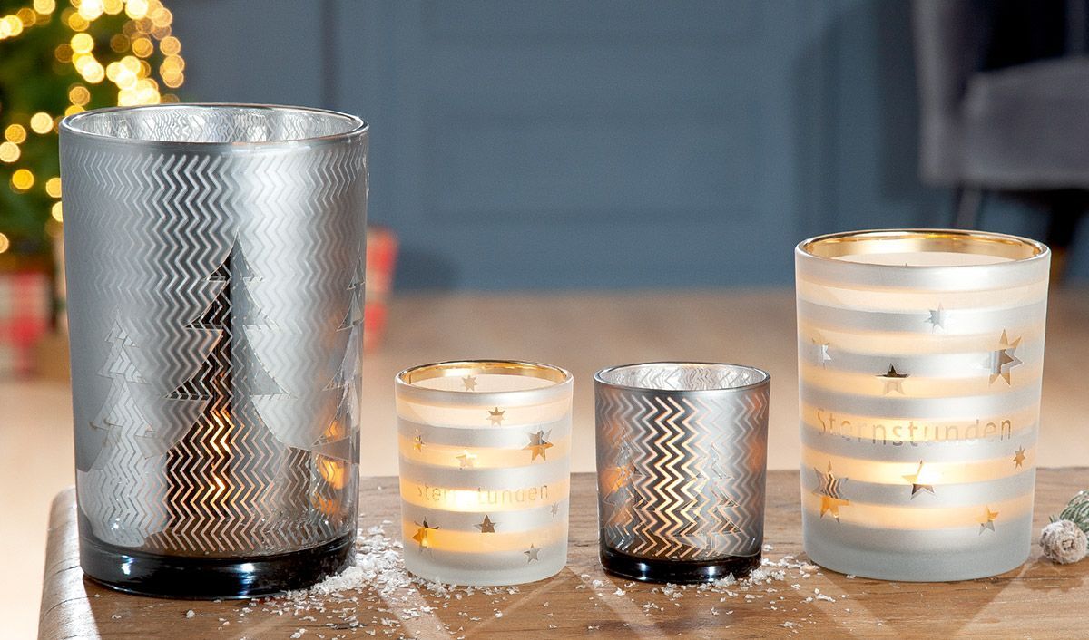 Windlicht Sternstunden weiß 12,5cm