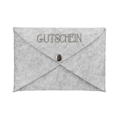 Geschenkkuvert Stadtrelief Filz hellgrau Briefumschlag, Post, Postfach
