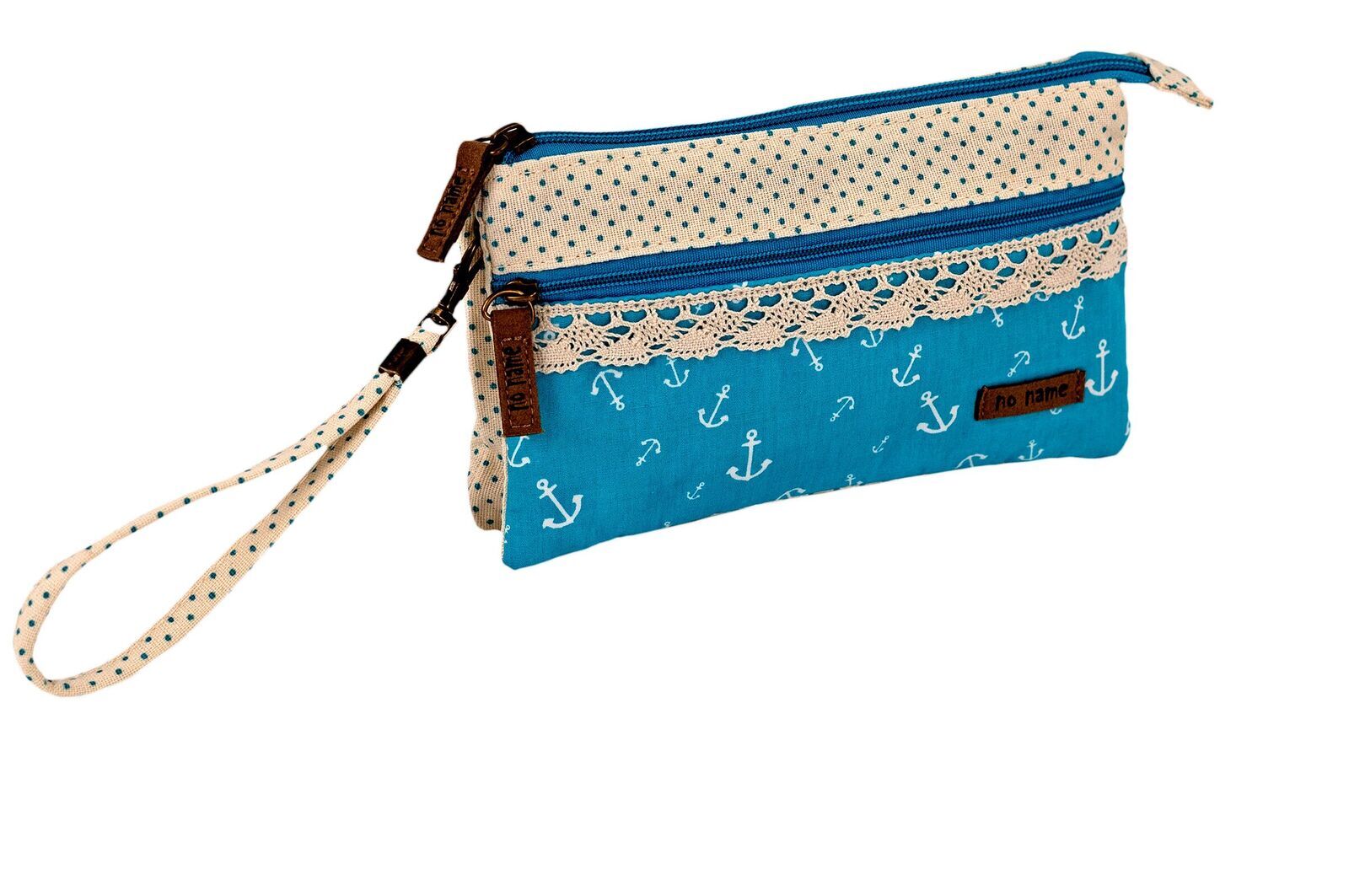 Patchwork Täschchen Anker türkis 246