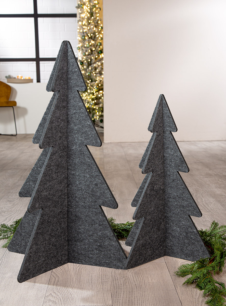 Deko Aufsteller Standrelief "Albero" Tannenbaum Filz dunkelgrau 60cm Christbaum, Kiefern, Filz, Deko, Weihnachten
