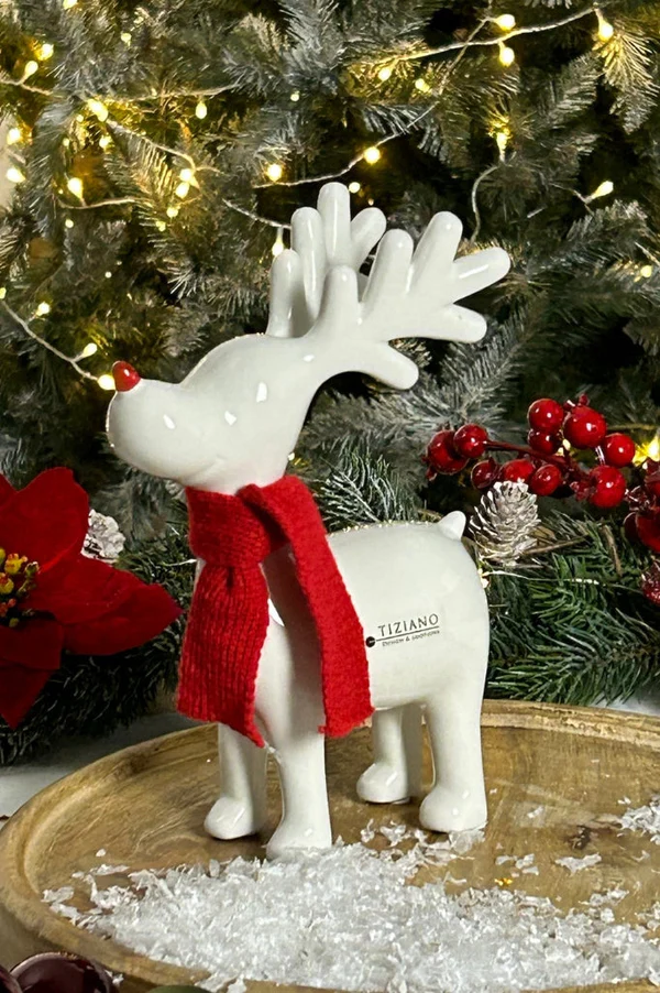 Rentier Rudolph 16cm cremeweiß Rentier Rudolph 16cm cremeweiß