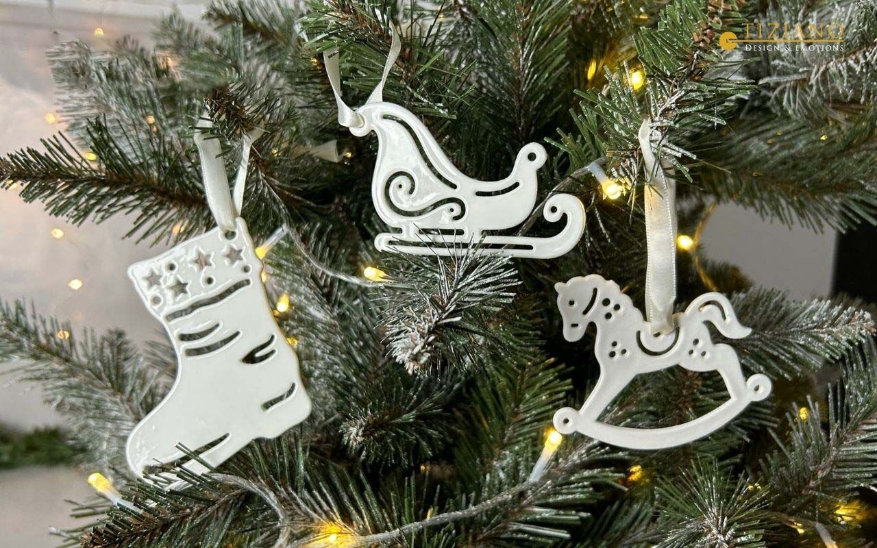 Hänger Corsico Schlitten 9cm cremeweiß Weihnachten, Weihnachtsdekorationen, Festival, Weihnachtsbaum, Christbaumschmuck