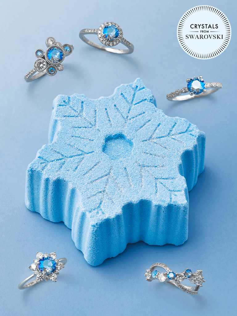 Charmed-Aroma-Snowflake-Bath-Bomb-Rhodium Snowflake Badebombe mit Svarovski Kristallen (Ring)