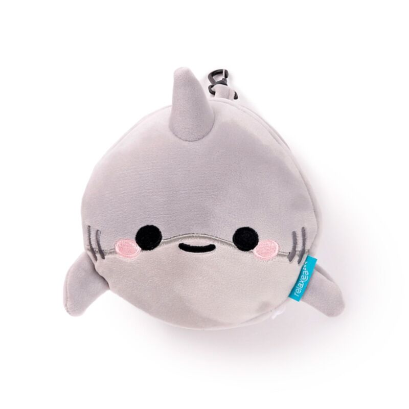 Relaxeazzz Adoramals Archie the Shark Hai Plüsch Reisekissen & Schlafmaske