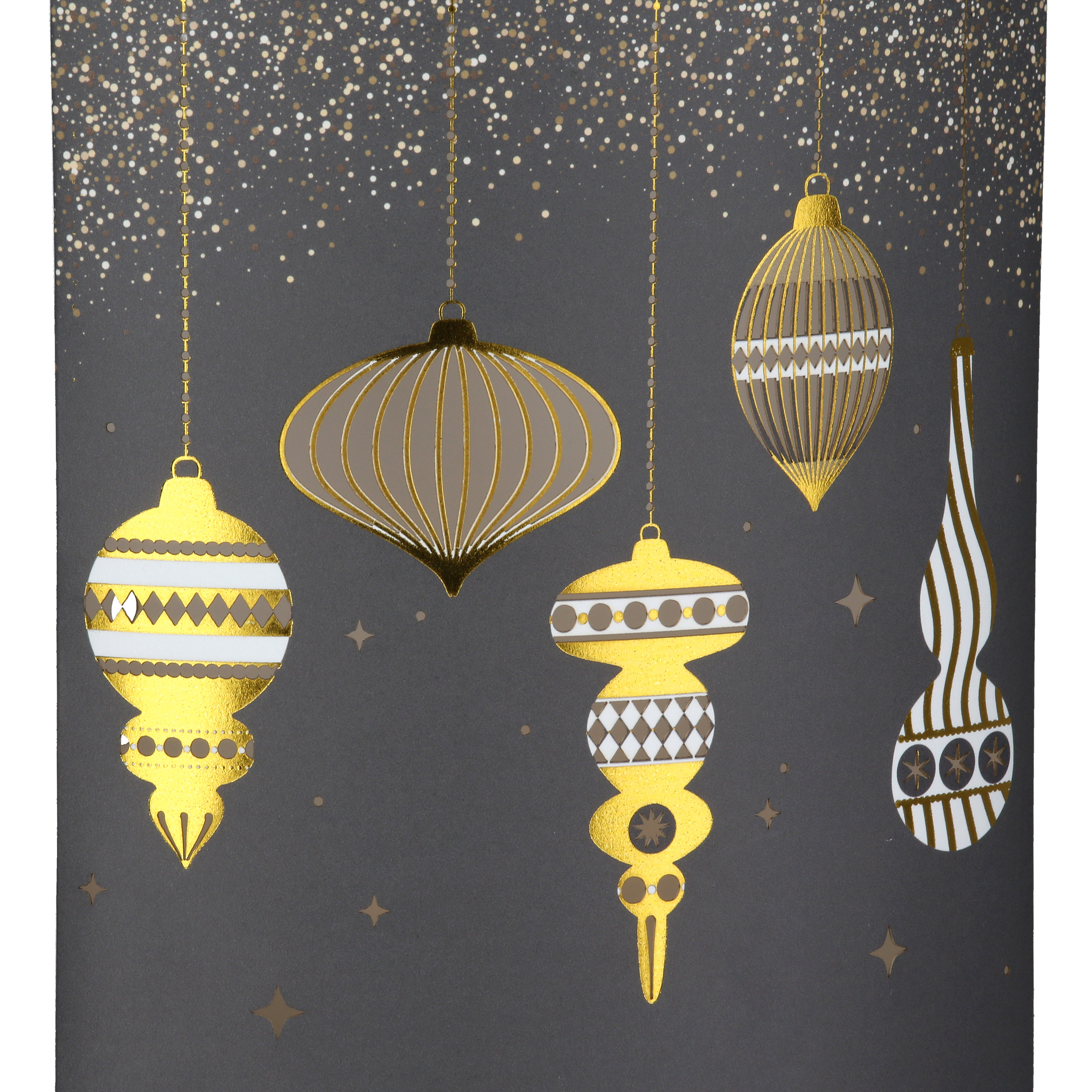 Dekoleuchte Noel LED Papier grau ornament, gold, bauble, hanging, festive