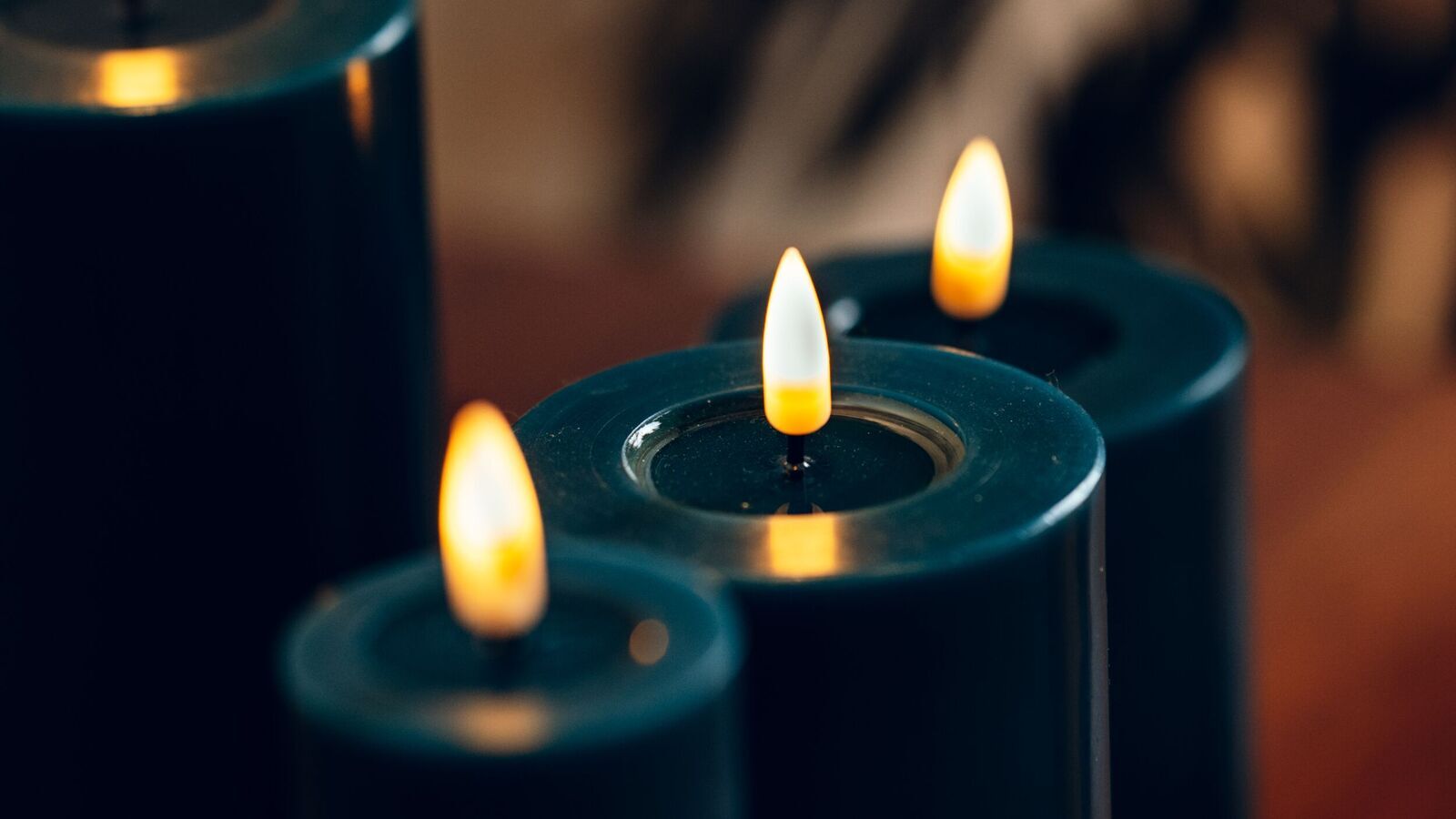 Stumpenkerze LED petrol 5 x 20cm B-Ware