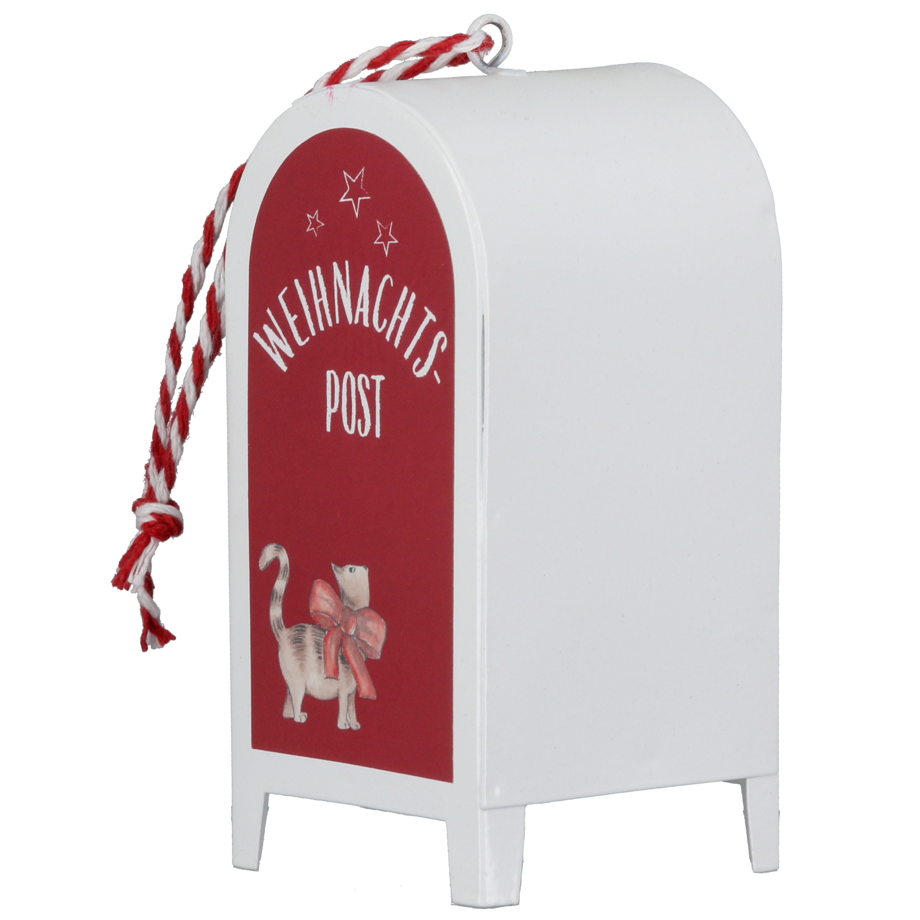 Grußkarte Briefkasten Miezi weiß Weihnachtspost, Post, Weihnachtsdeko, Engel?, Weihnachtsmotiv