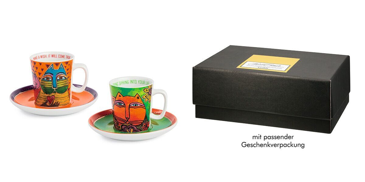 Espressotassen Set Fantastic Felines - Spring/Wish Pokal, Untertasse