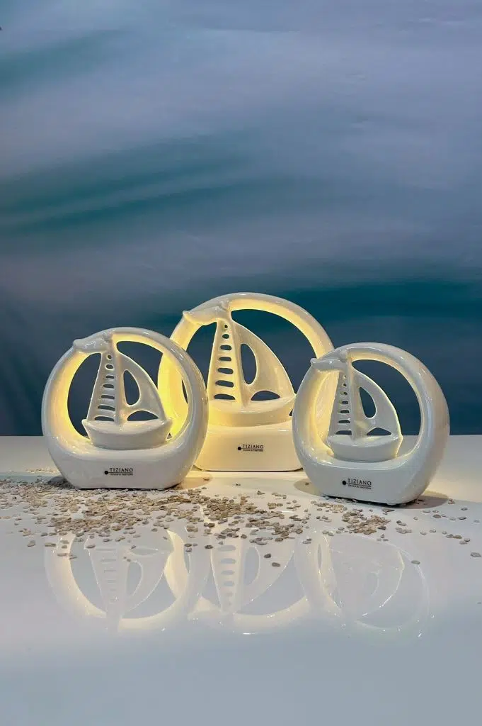 Boot Casali im Ring LED cremeweiß 14cm