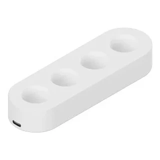 Piffany LED Akku-Basis Taper 4 mit USB-C, Weiß 13x4cm Steckdosenleiste, USB-C-Cabel, Kunststoff, weiße Leiste, 3-fach Steckdosenleiste