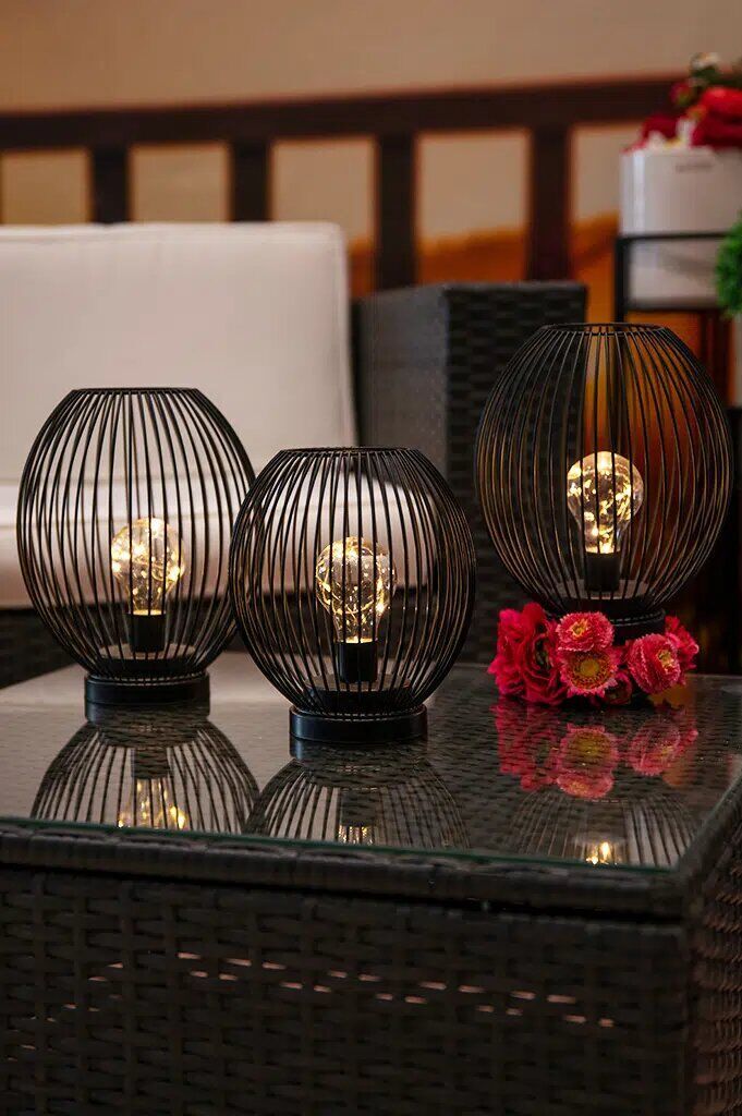 Lampe Glitter LED 23cm schwarz