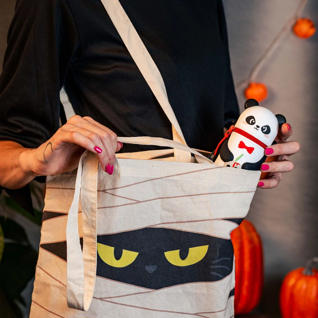 2-in-1-Federmäppchen aus Silikon Panda „Bam-Boo“ - Kawaii Tasche, Katzenauge, Mäppchen, Halloween, Panda-Spielzeug