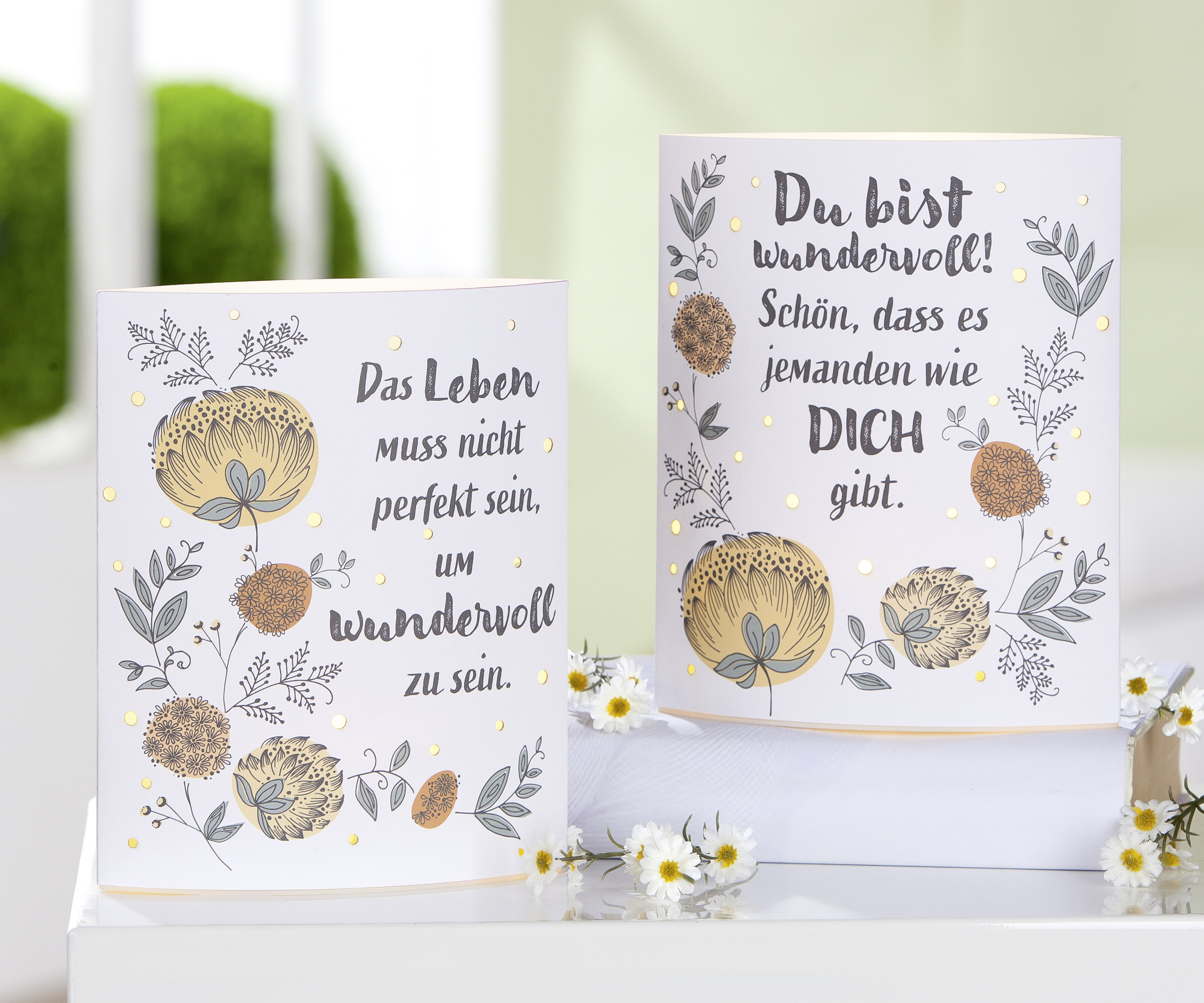 Dekoleuchte Bauerngarten LED Papier Du bist Dekoleuchte Bauerngarten LED Papier Du bist